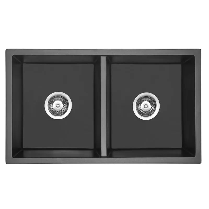 BKGS7745D – ARCKO GRANITE UNDER/OVERMOUNT DOUBLE BOWL GRANITE SINK WITH NO TAP HOLE BAD UND KUCHE