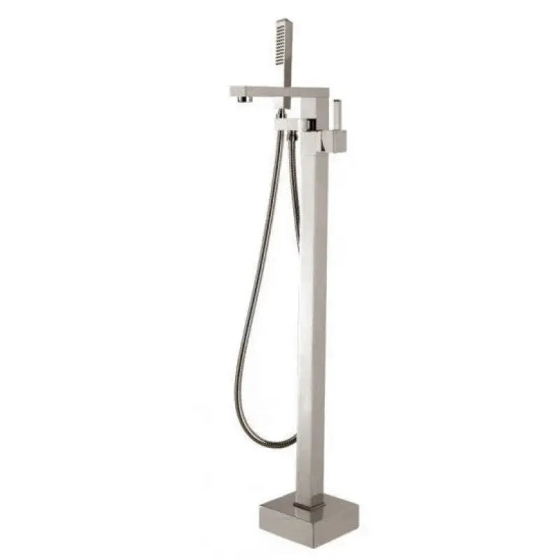 Brushed Nickel Freestanding Tap with Handheld Shower Aquaperla