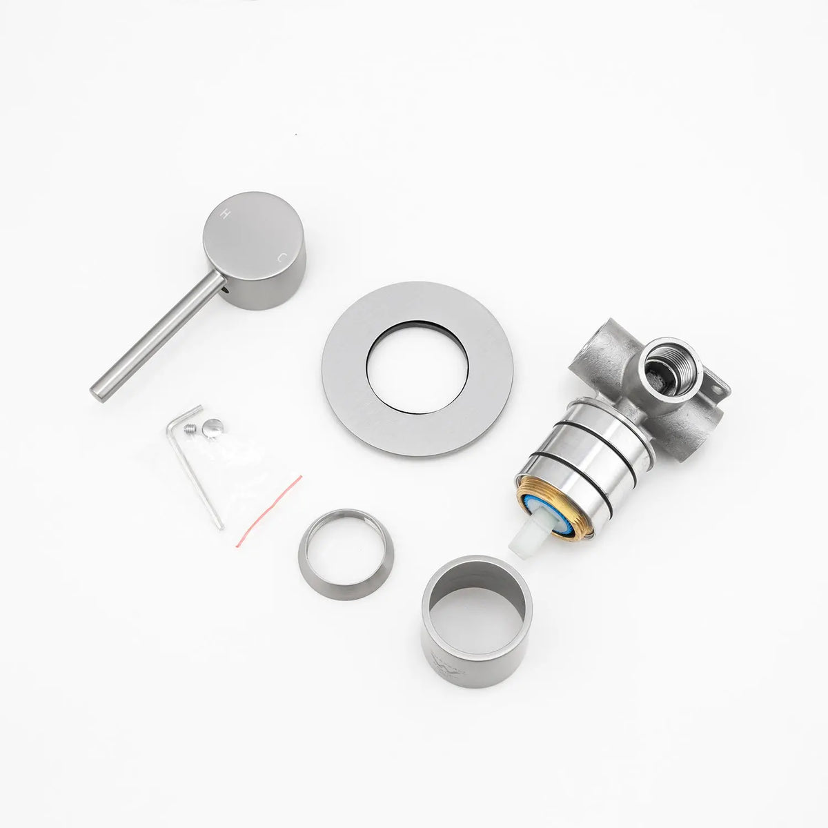 LUCID PIN - Brushed Nickel Wall Mixer Aquaperla