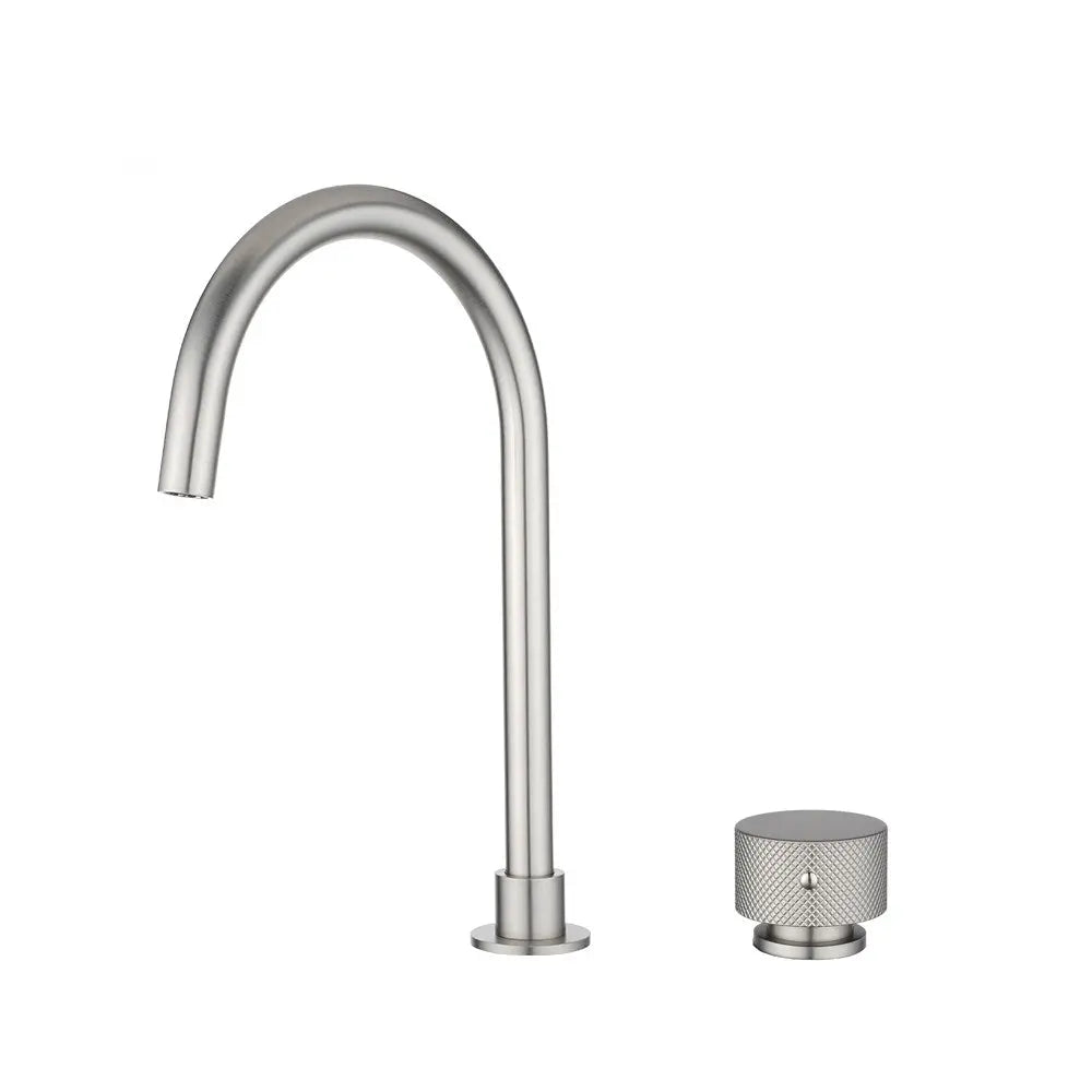 MOON - Brushed Nickel Swivel Basin Mixer Aquaperla