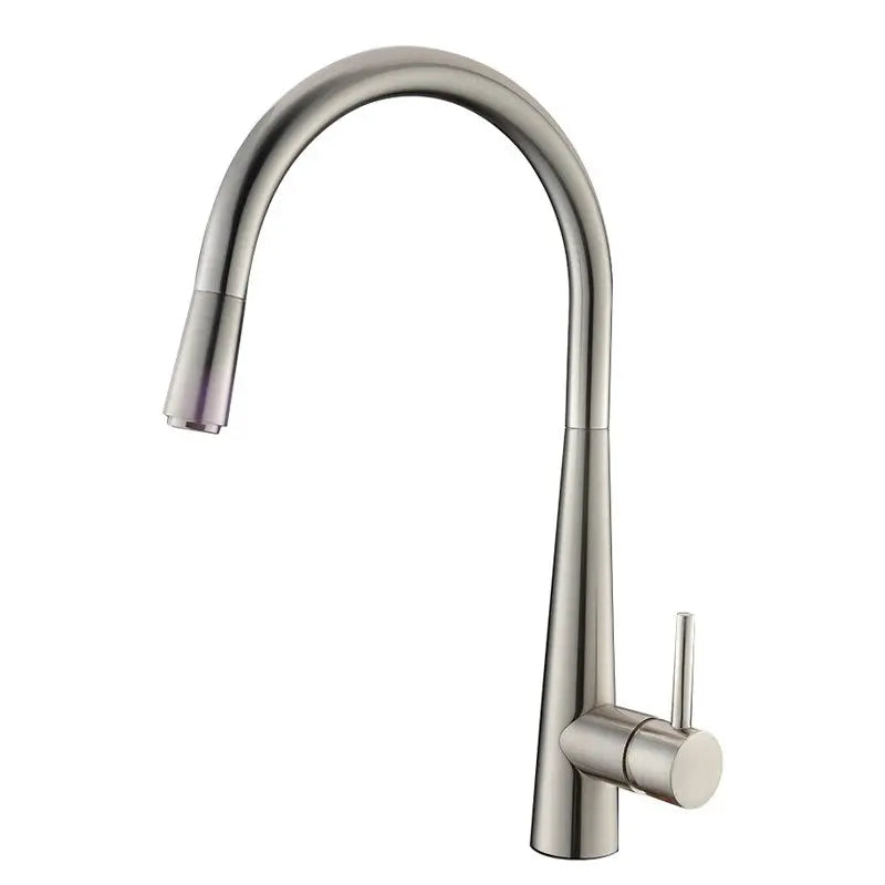 Brushed Nickel Pull Out Kitchen Mixer Aquaperla