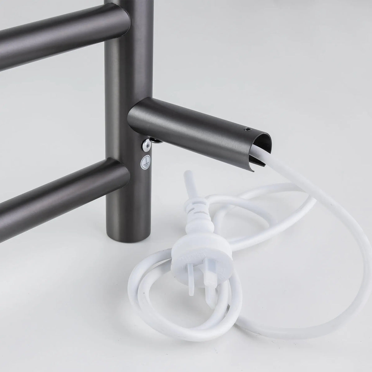 Brushed Gunmetal Heated Towel Rack 4 Bars Aquaperla