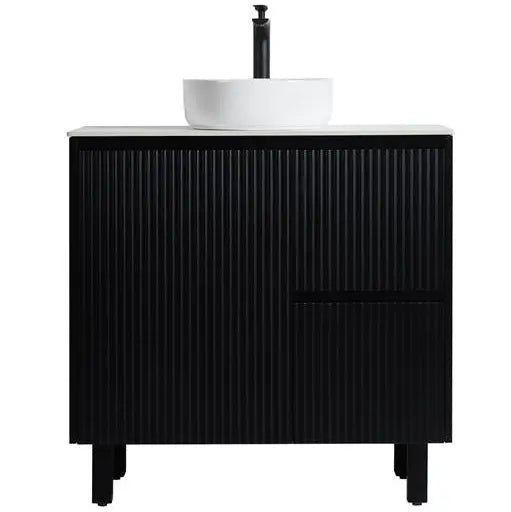 Brighton Freestanding PVC Vanity 900mm (Matte Black) Poseidon