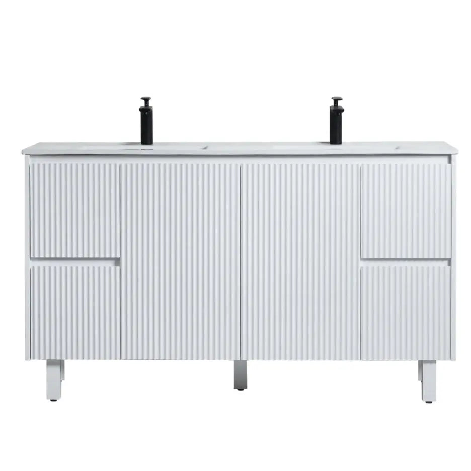 Brighton Freestanding Vanity 1500mm (Single/Double Bowl) (Matte White) Poseidon