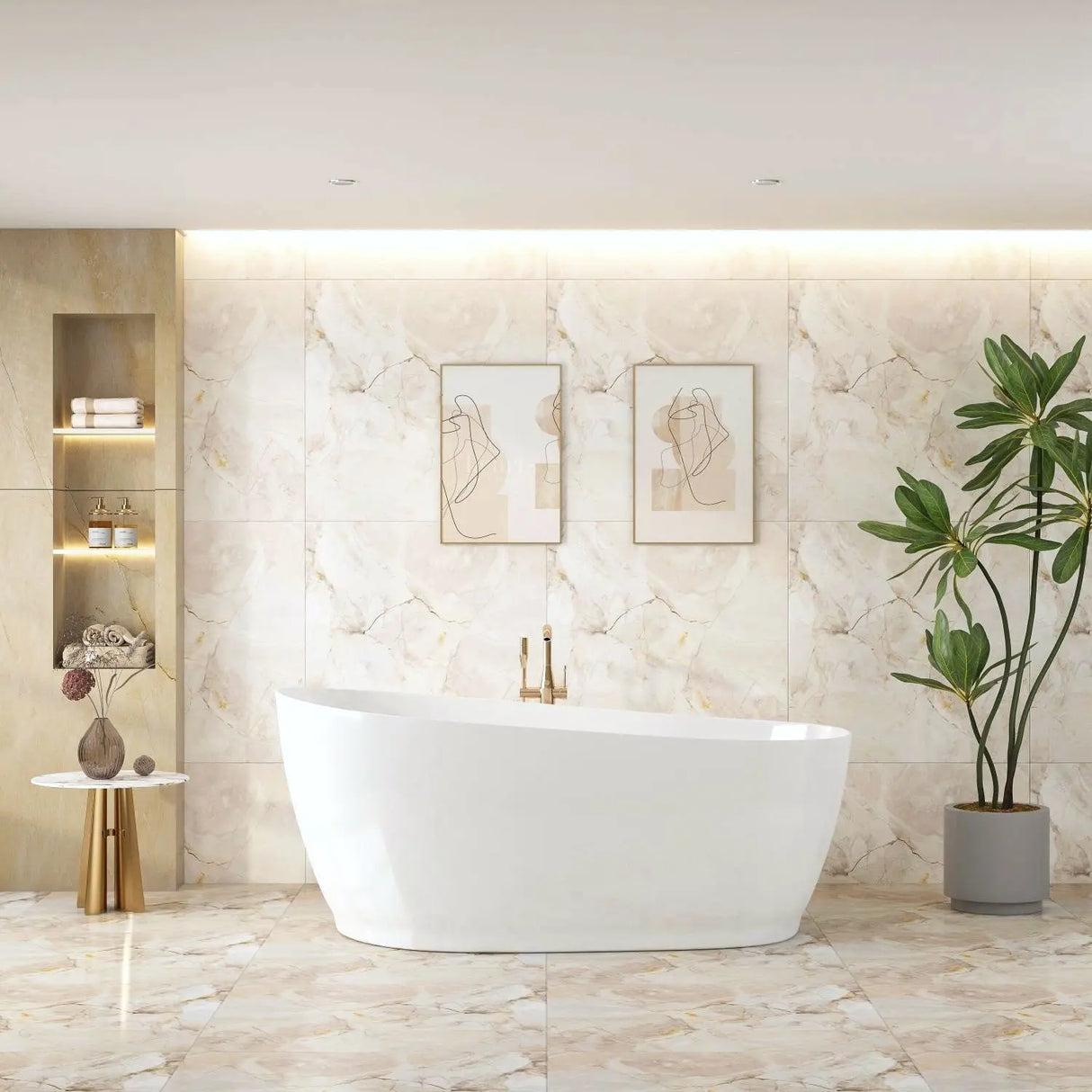 Cannes Freestanding Bathtub - Matt White mercioaustralia