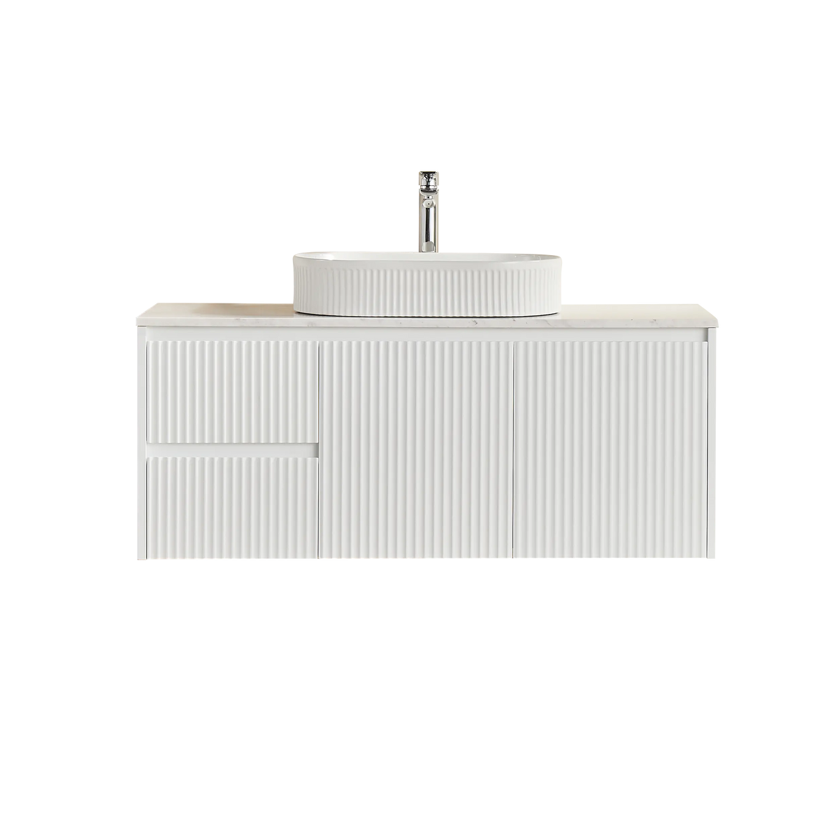 Brindabella Wall Hung PVC Cabinet 1200mm (Single Bowl) (Matte White) Poseidon