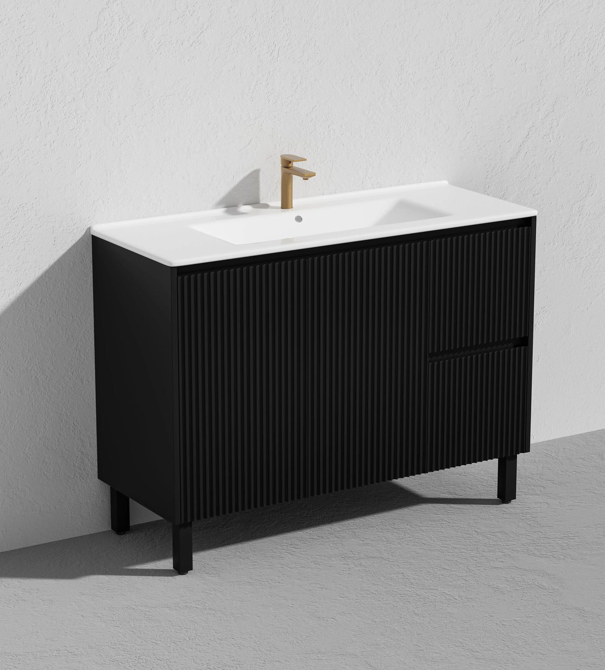 Brighton Freestanding PVC Vanity 1200mm (Single Bowl) (Matte Black) Poseidon