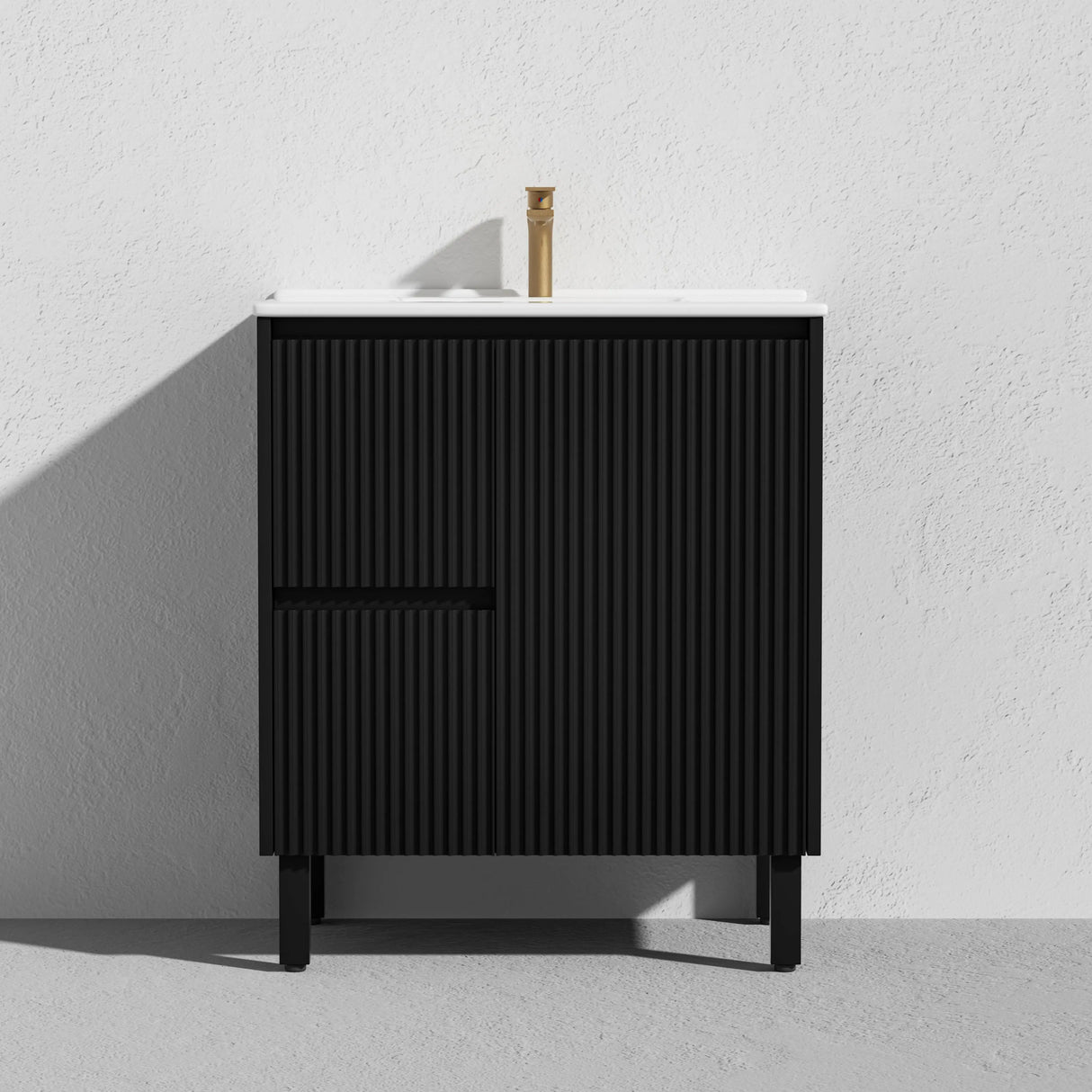 Brighton Freestanding PVC Vanity 750mm (Matte Black) Poseidon