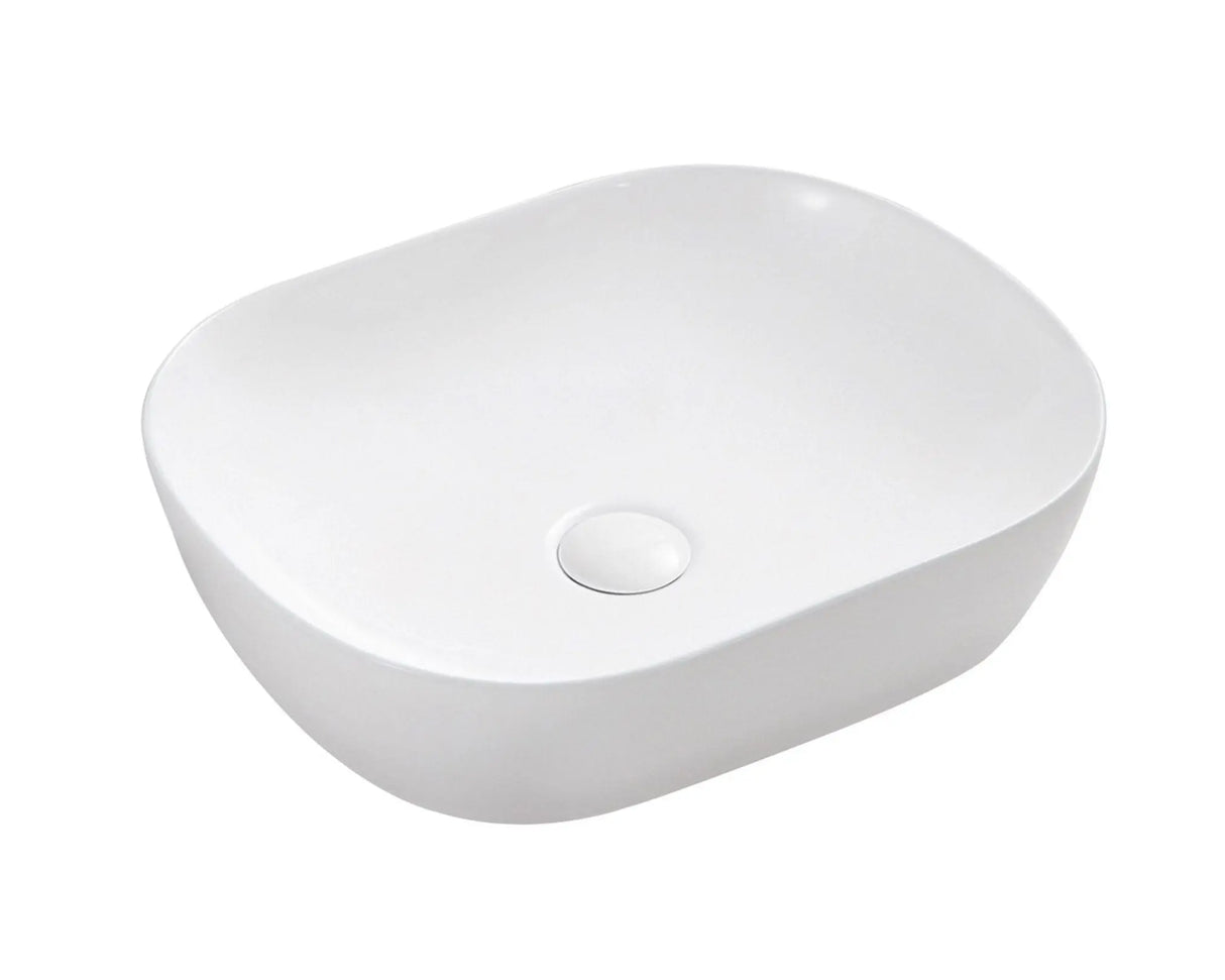 Chur 43 Counter-top Round-edged Square Basin - Matt White mercioaustralia