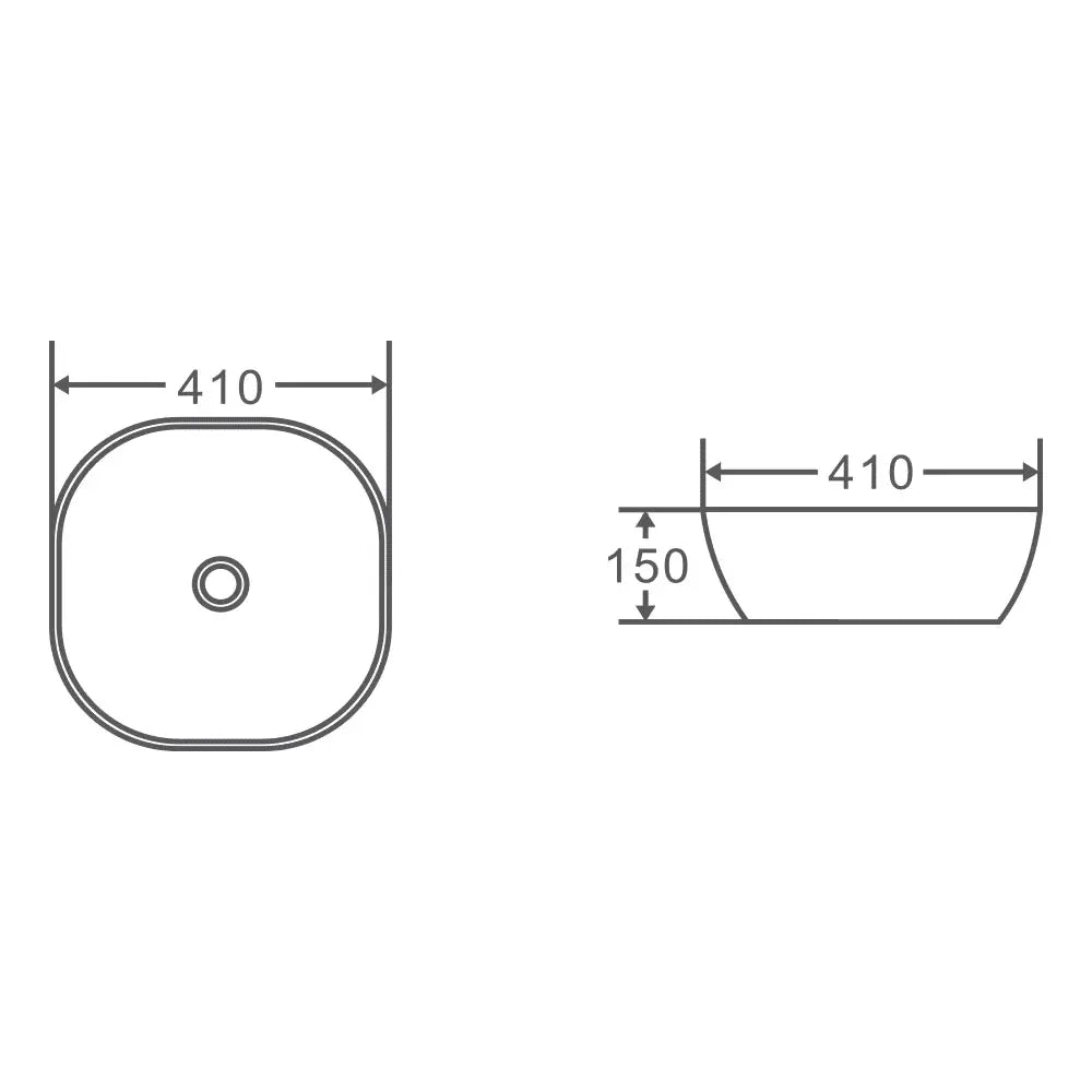 Chur 44 Counter-top Round-edged Square Basin - Touchline White mercioaustralia