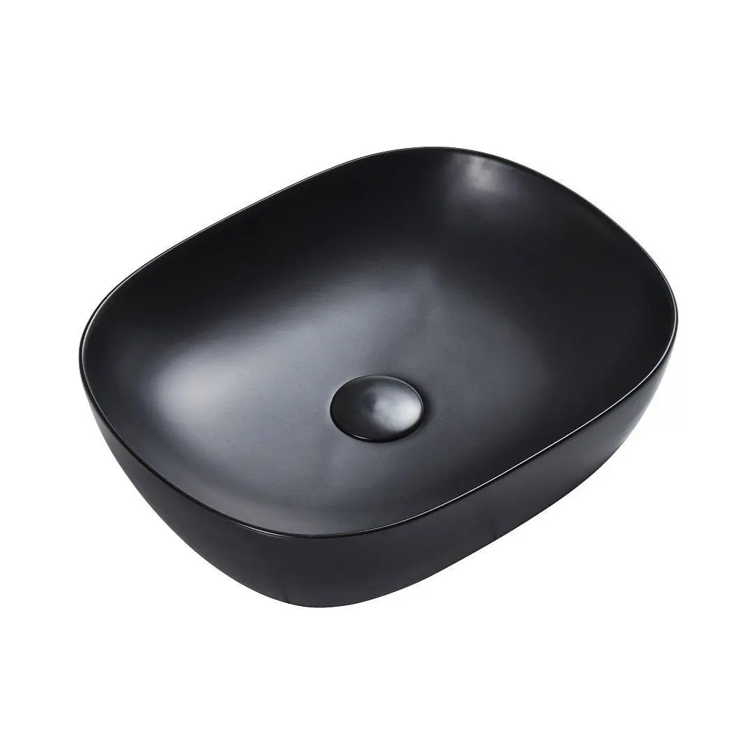 Chur 46 Counter-top Round-edged Square Basin - Matt Black mercioaustralia