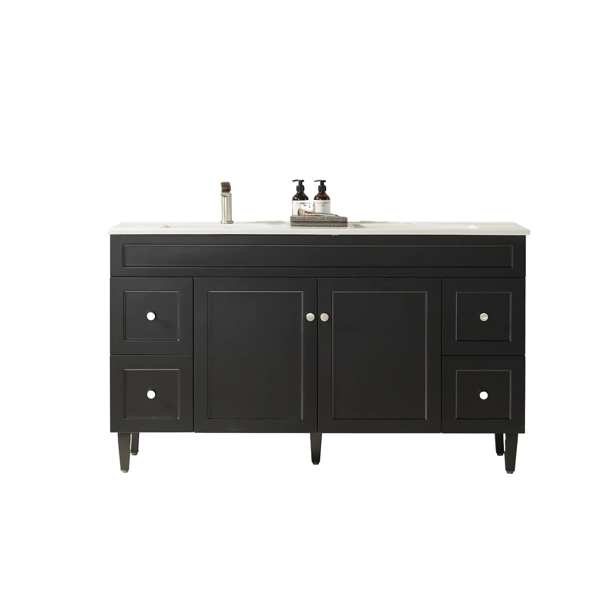 Harrington Floor PVC Cabinet Vanity 1500mm (Single Bowl/Double Bowl) (Matte Black) Poseidon