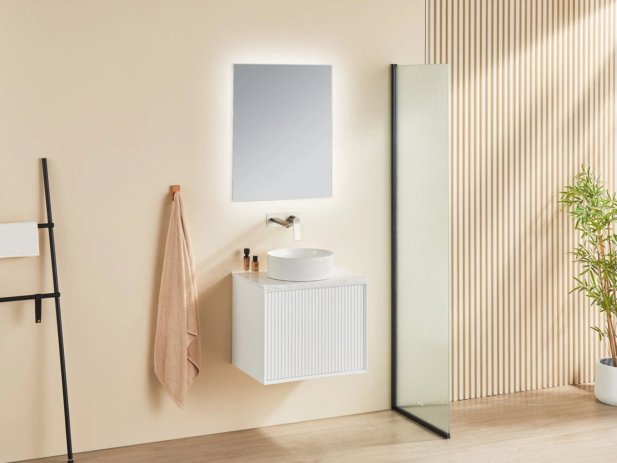 Kirribilli Wall Hung PVC Cabinet 600mm (Matte White) - Clearance Poseidon