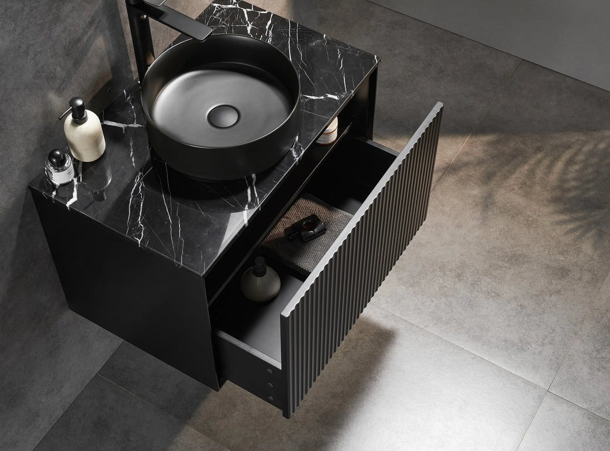 Kirribilli Wall Hung PVC Cabinet 750mm (Matte Black) - Clearance Poseidon