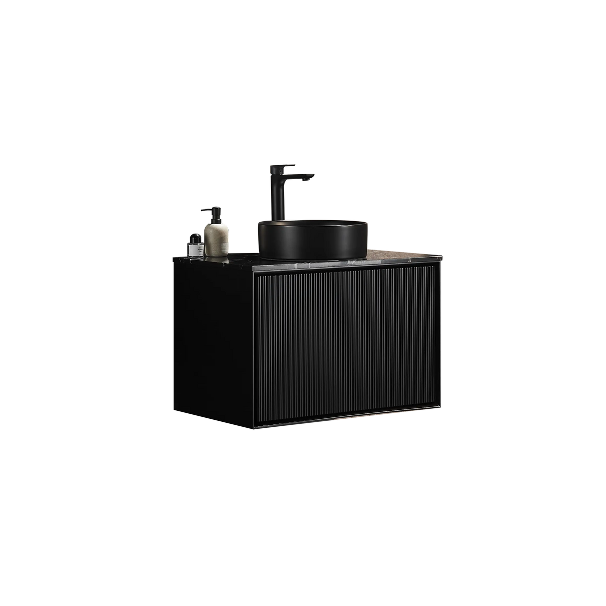 Kirribilli Wall Hung PVC Cabinet 750mm (Matte Black) - Clearance Poseidon