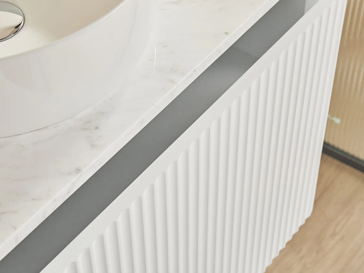 Kirribilli Wall Hung PVC Cabinet 750mm (Matte White) - Clearance Poseidon