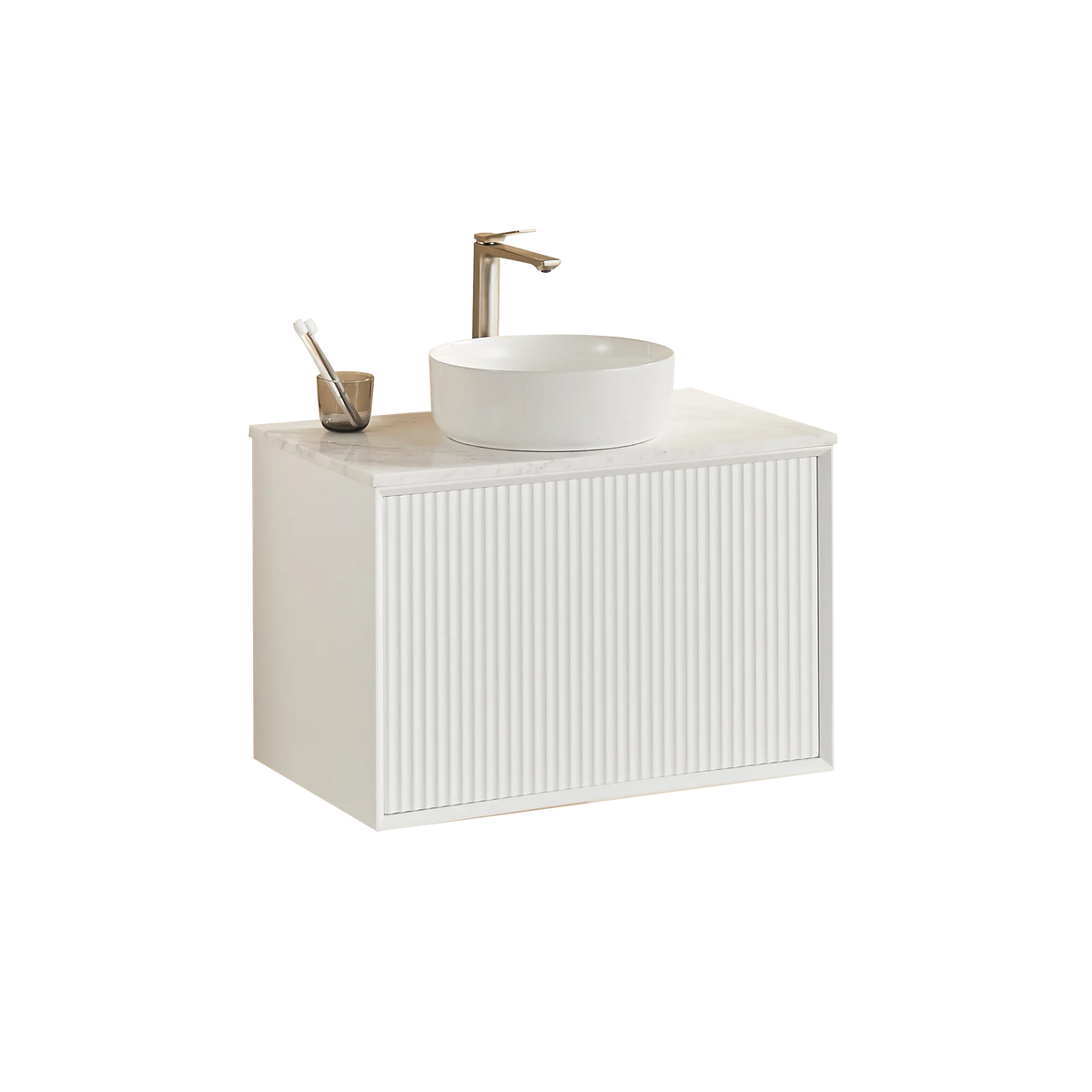 Kirribilli Wall Hung PVC Cabinet 750mm (Matte White) - Clearance Poseidon