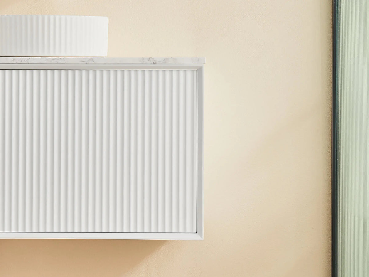 Kirribilli Wall Hung PVC Cabinet 900mm (Matte White) - Clearance Poseidon