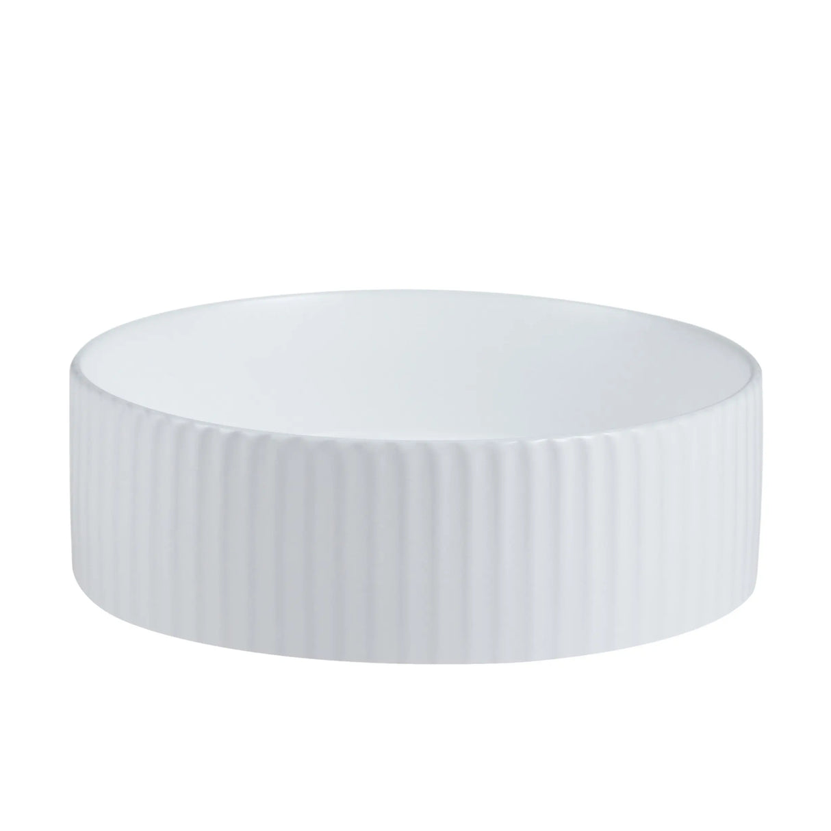 Cora 36 Counter-Top Fluted Round Basin- Gloss White mercioaustralia