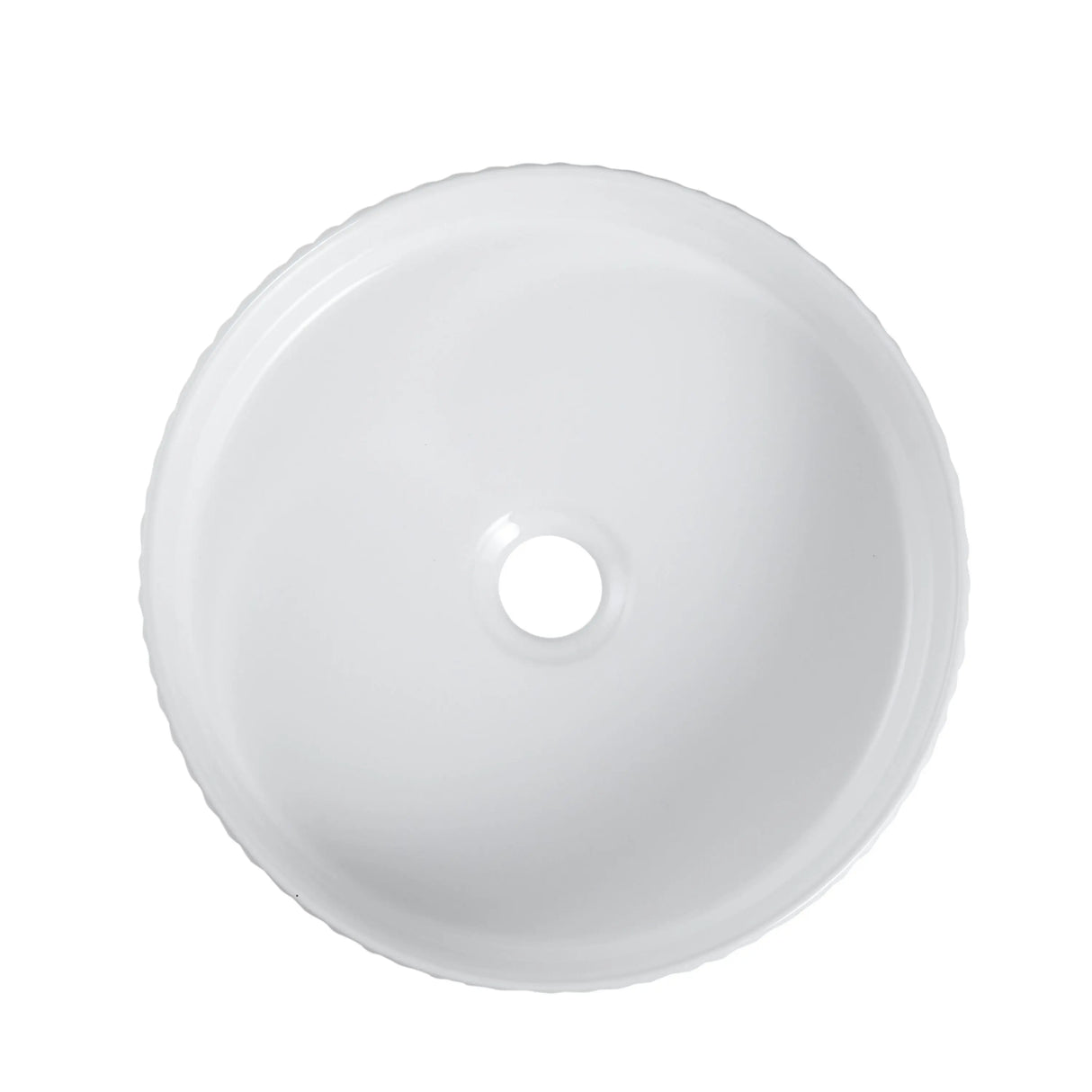 Cora 36 Counter-Top Fluted Round Basin- Gloss White mercioaustralia