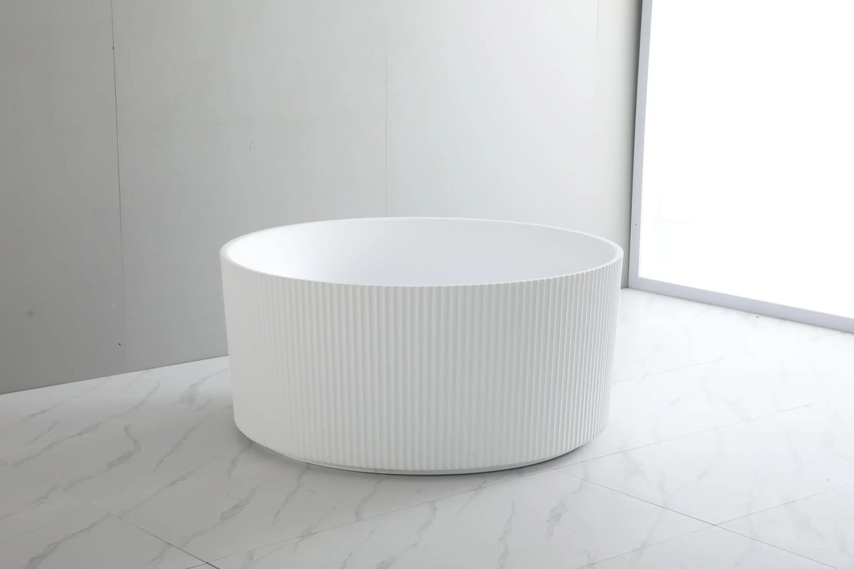 Como Groove Fluted Freestanding Bath 1280X1280X595MM Poseidonbk