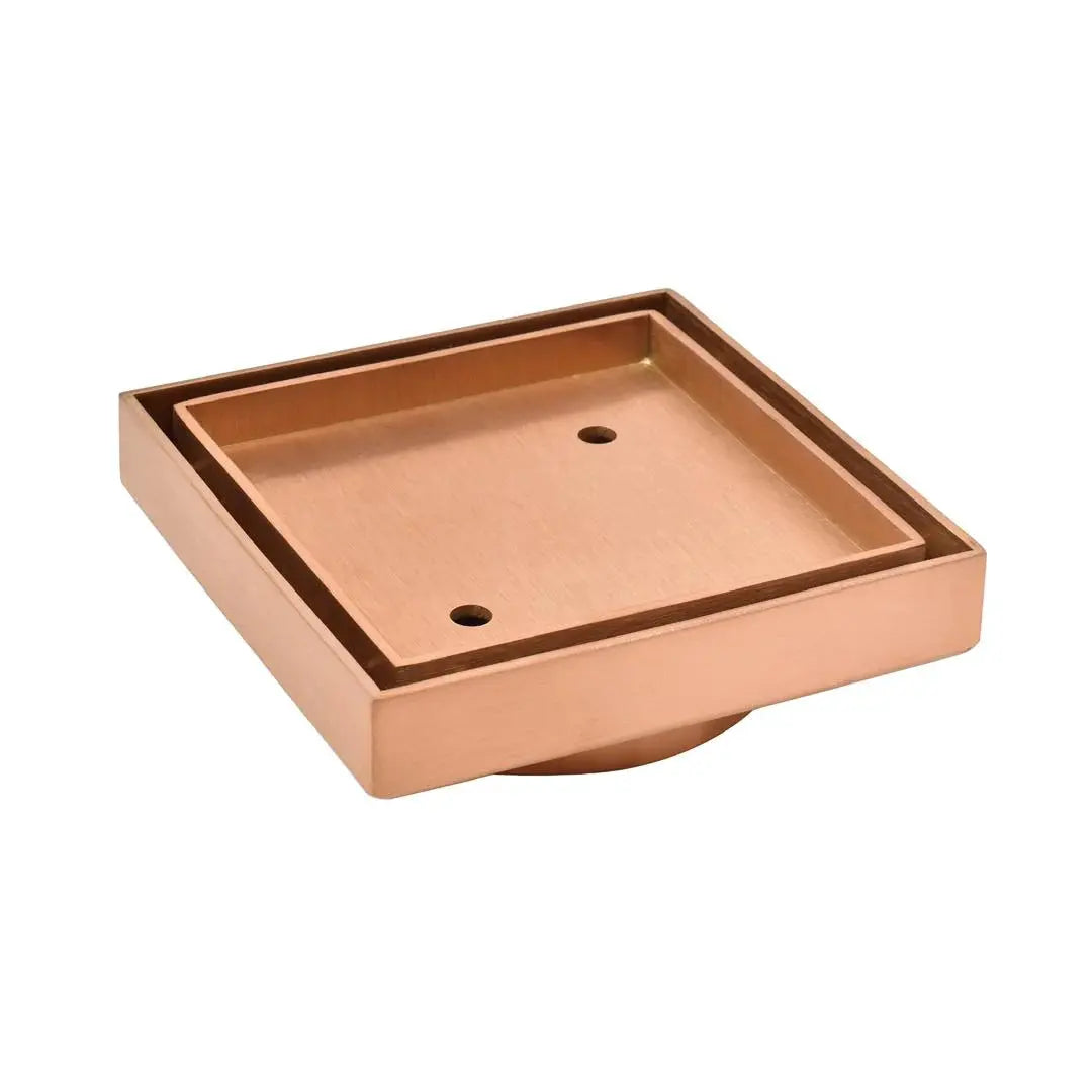 Rose Gold Stainless Steel Tile Insert Square Floor Waste Somer