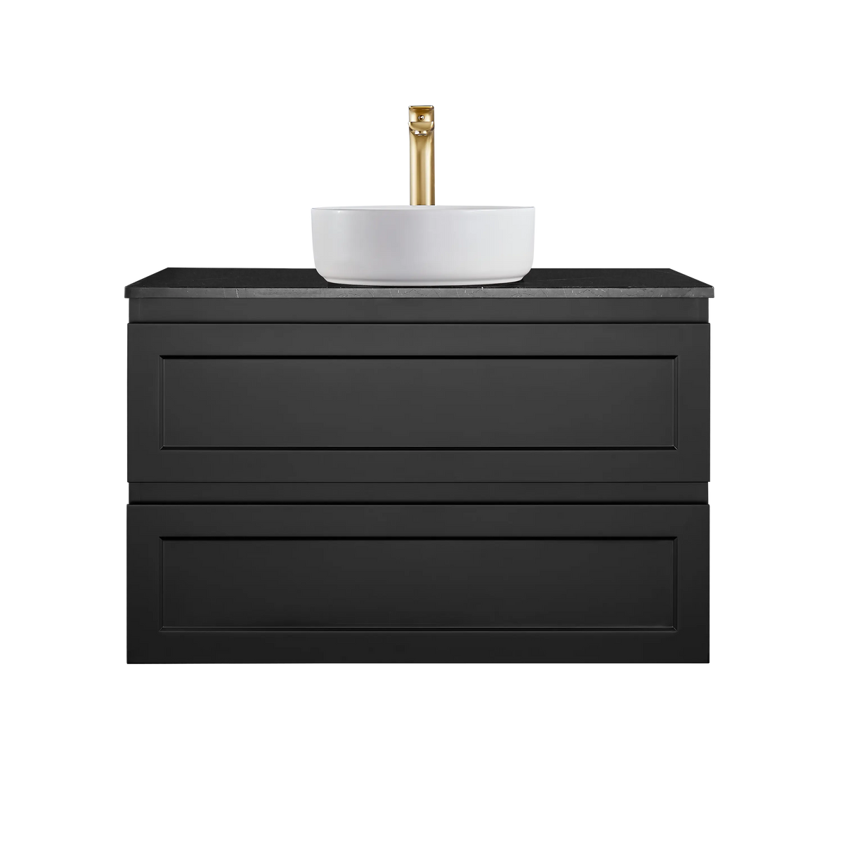 Fremantle PVC Wall Hung Cabinet Vanity 900mm (Matte Black) Poseidon