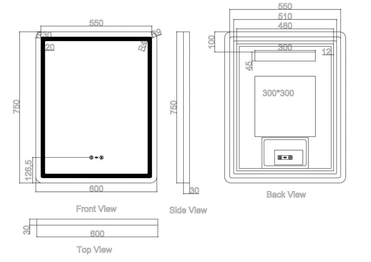 Freya 600×750mm LED Rectangular Mirror mercioaustralia