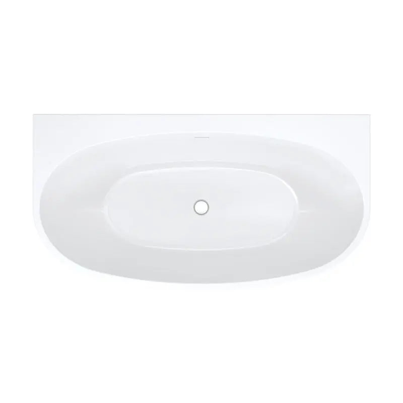 Keeto Back-To-Wall Acrylic Bath with Overflow, 1500mm fienza