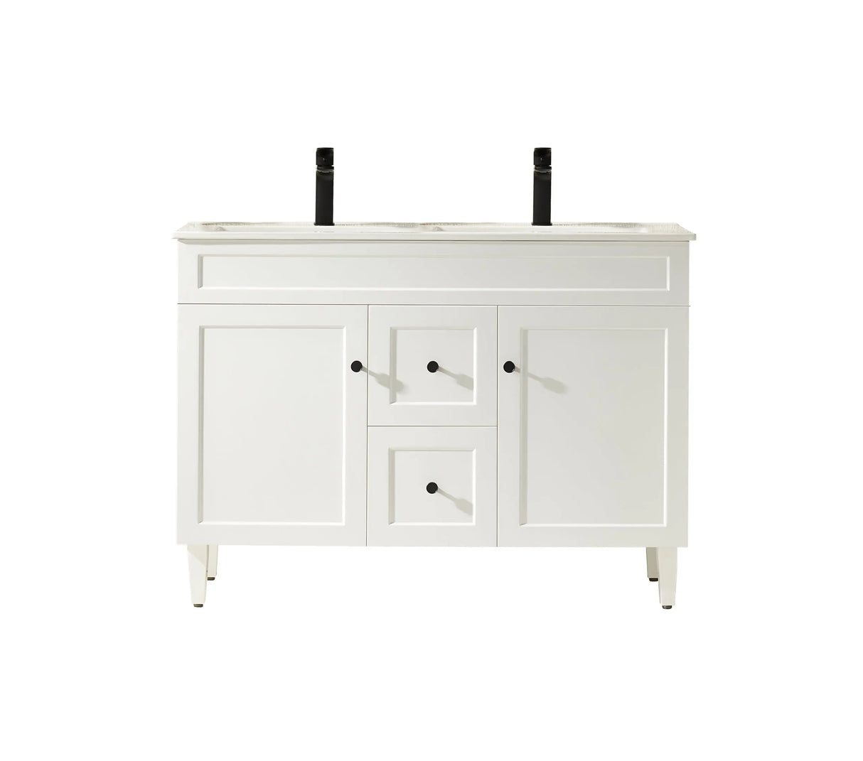 Harrington Floor PVC Cabinet Vanity 1200mm (Matte White) (Double Bowl) Poseidon