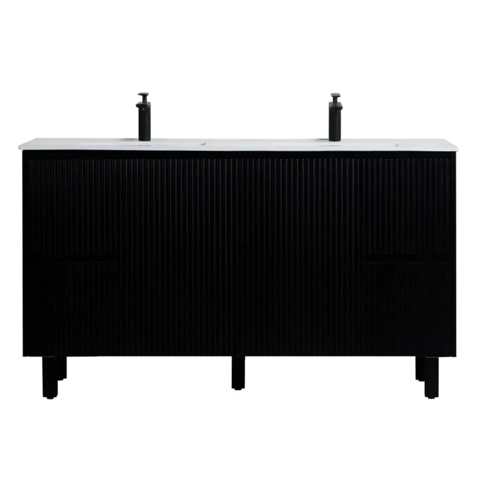Brighton Freestanding Vanity 1500mm (Single/Double Bowl) (Matte Black) Poseidon
