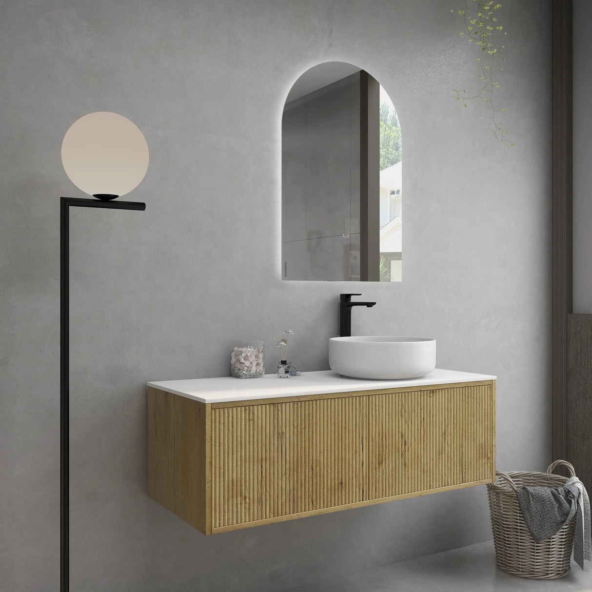 Bellevue PVC Wall Hung Vanity 1200mm (Single Bowl/Double Bowl) (Prime Oak) Poseidon
