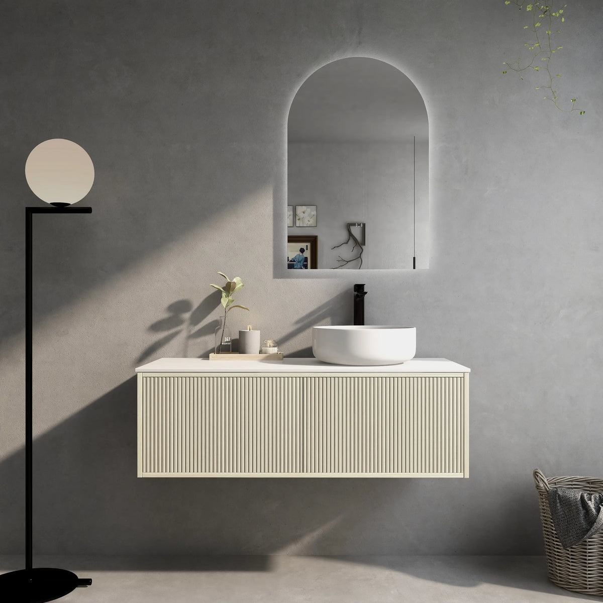 Bellevue PVC Wall Hung Vanity 1200mm (Single Bowl/Double Bowl) (Coastal Oak)-Clearance Poseidon