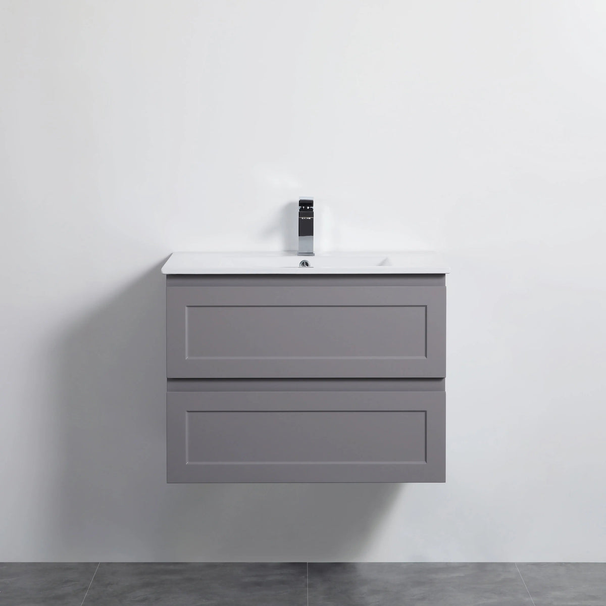 Fremantle PVC Wall Hung Cabinet Vanity 750mm (Matte Grey) Poseidon