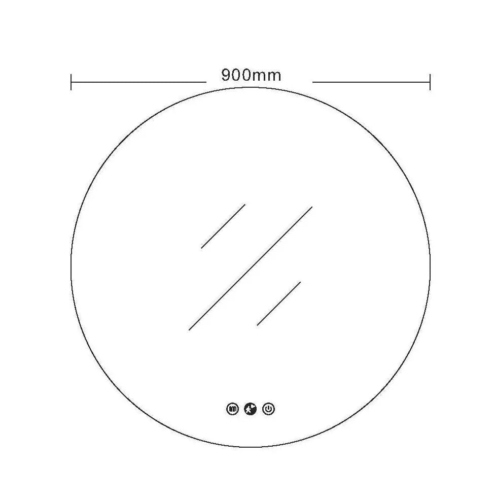 Luna LED Round Mirror 900mm - with Adjustable LED Lighting mercioaustralia