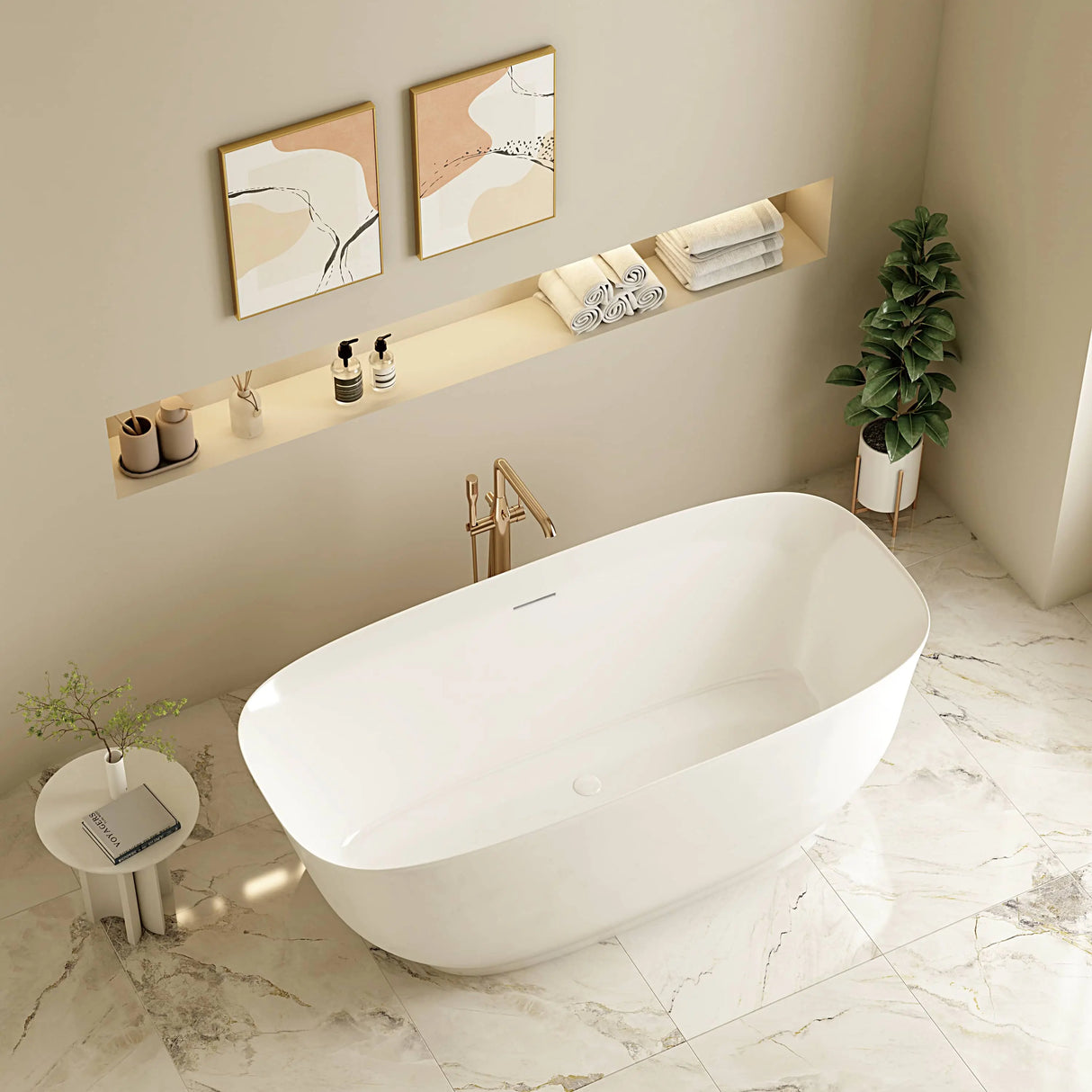 Libra Freestanding Bathtub - Gloss White mercioaustralia