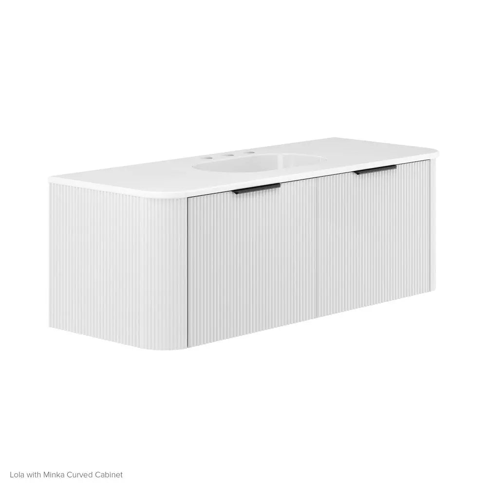 Lola Matte Full Depth Curved Ceramic Basin Top 1200mm 3TH fienza