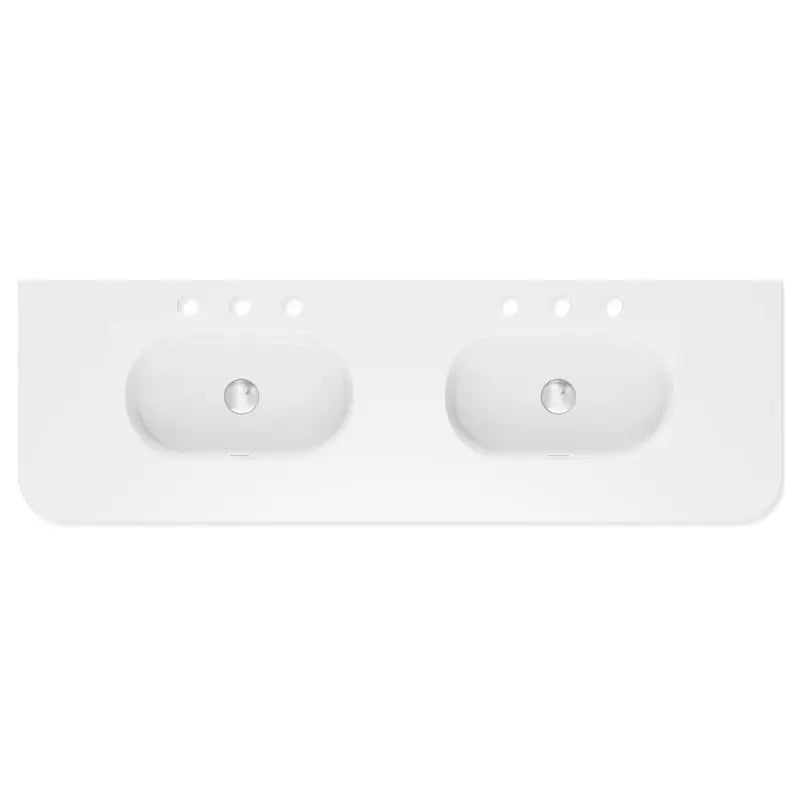 Lola Matte Full Depth Curved Ceramic Basin Top Double Bowl 1500mm 3TH fienza
