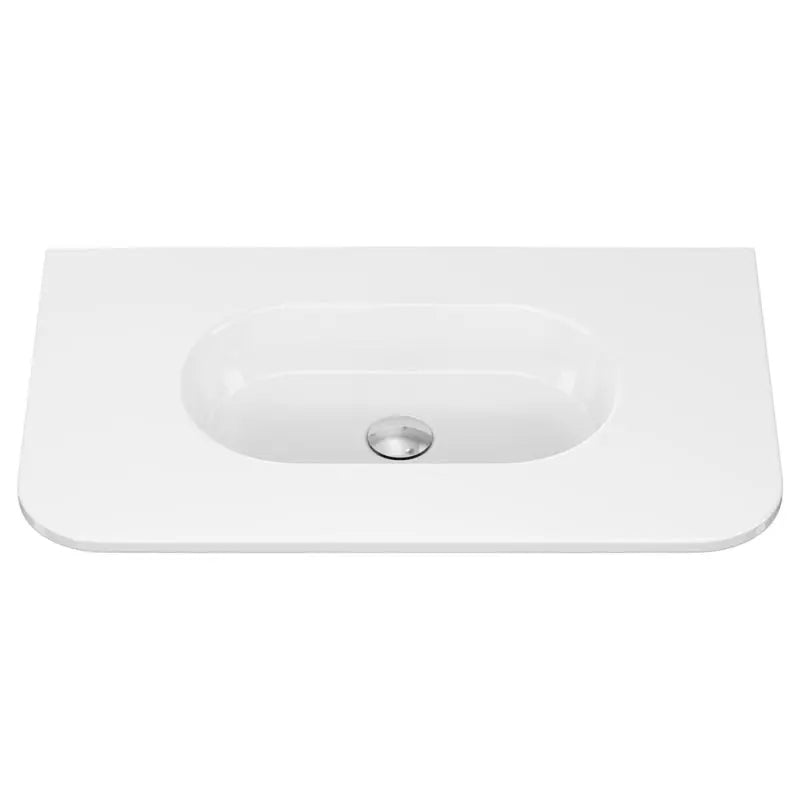 Lola Gloss Full Depth Curved Ceramic Basin Top 750mm NTH fienza