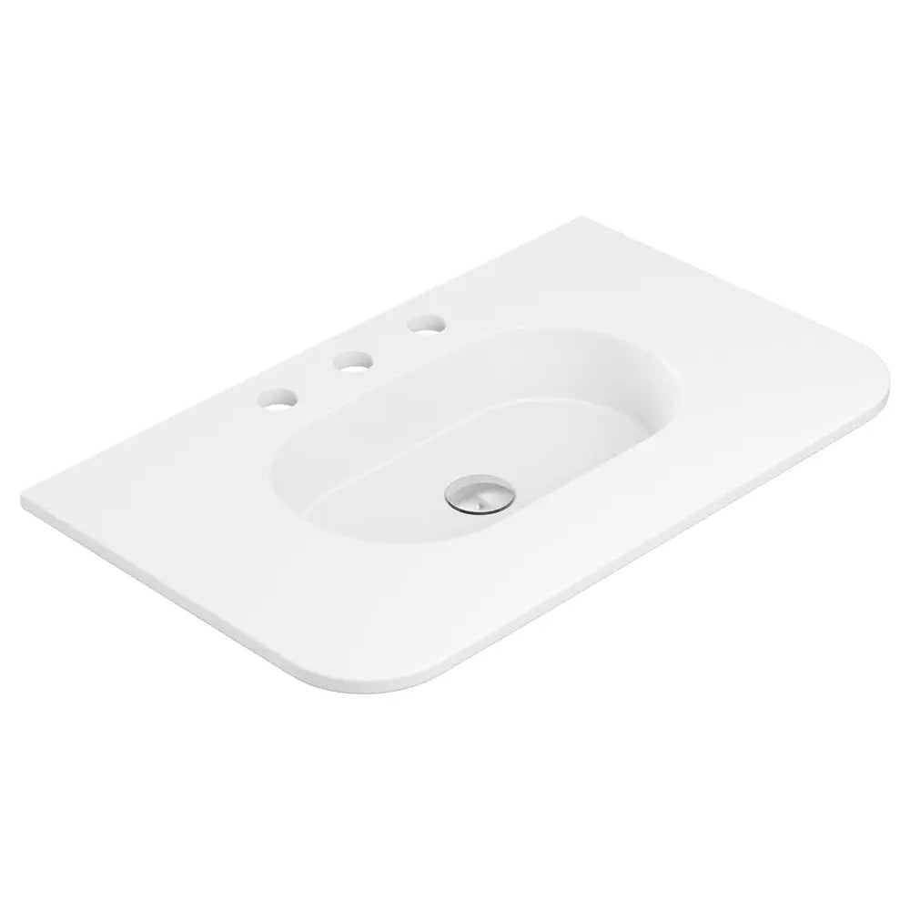 Lola Matte Full Depth Curved Ceramic Basin Top 750mm 3TH fienza