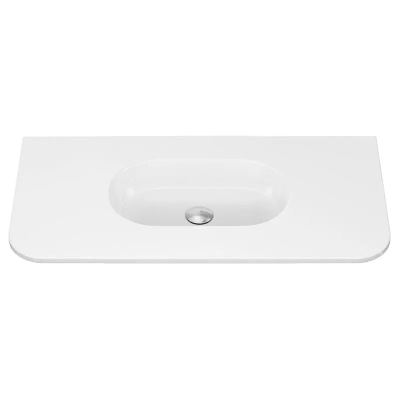 Lola Gloss Full Depth Curved Ceramic Basin Top 900mm NTH fienza