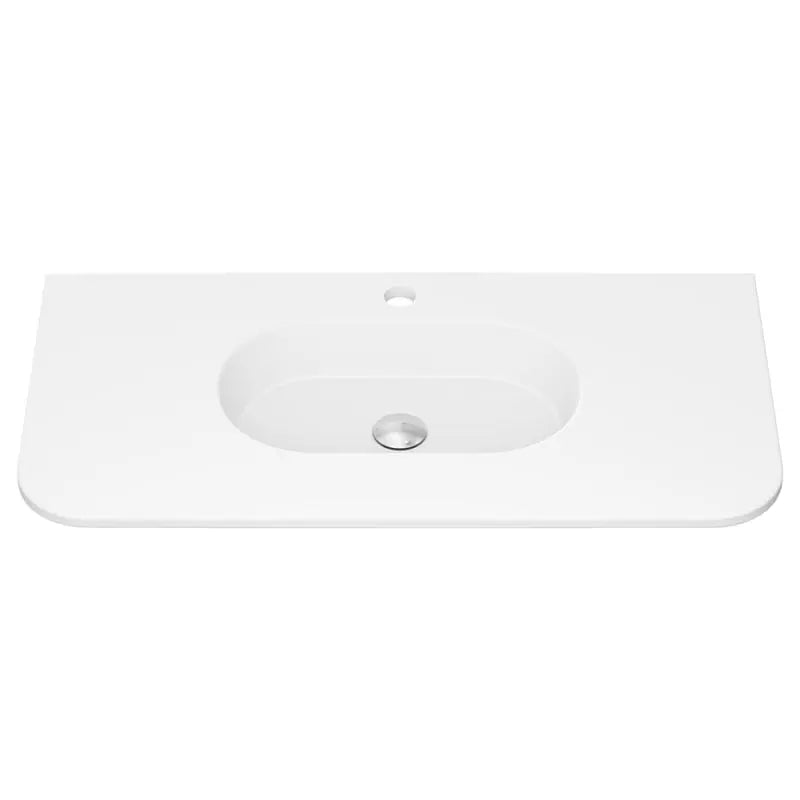 Lola Matte Full Depth Curved Ceramic Basin Top 900mm 1TH fienza