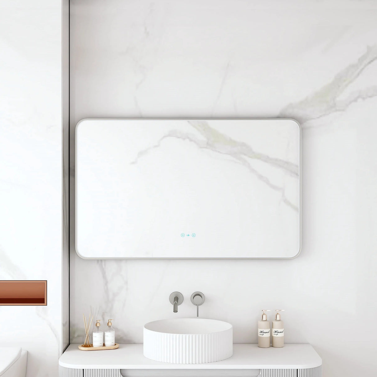 Maia 600×750 / 750×900 / 1200×750mm LED Rectangular Mirror – Gun Metal Frame mercioaustralia