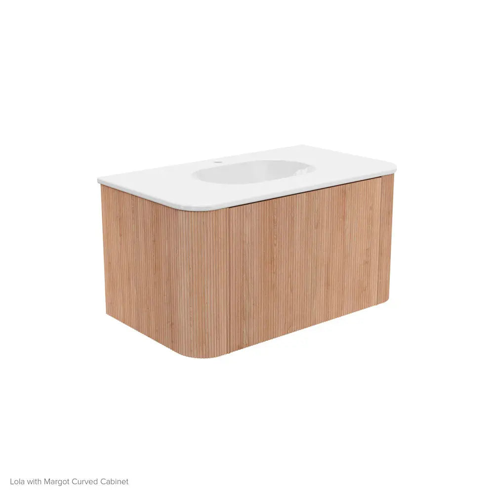 Lola Matte Full Depth Curved Ceramic Basin Top 750mm 1TH fienza