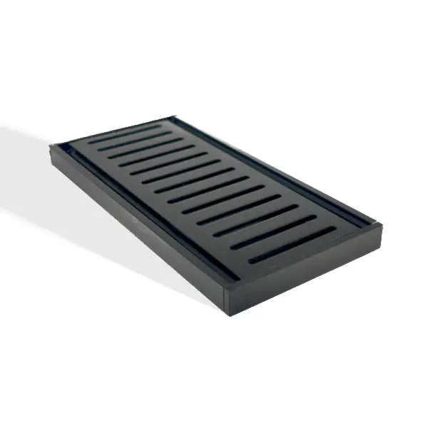100x100x14mm Brushed Black Ezy Flow Floor Grate Aquaperla