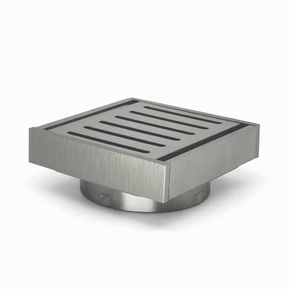 100*100*21mm Brushed Silver Ezy Flow Guard Floor Waste Aquaperla