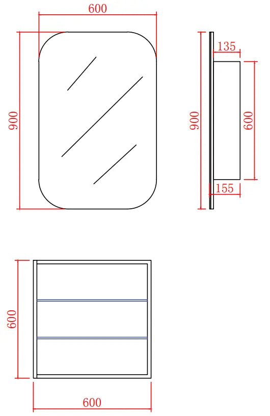 Olivia Mirror Cabinet OSV6090MW Poseidonbk