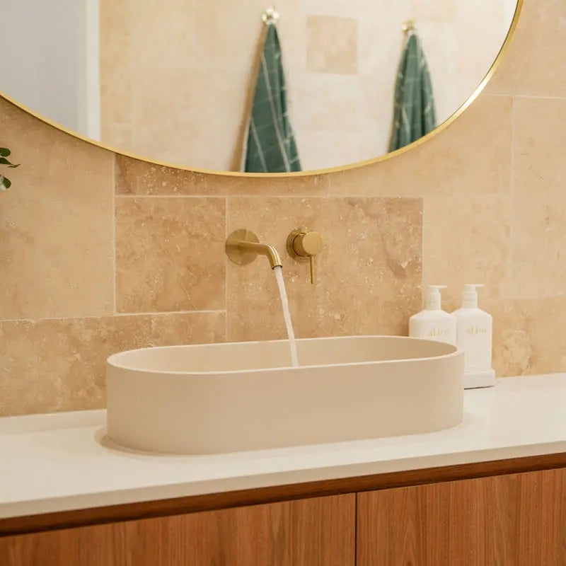 Jada Pill Concrete Above Counter Basin, Warm White fienza