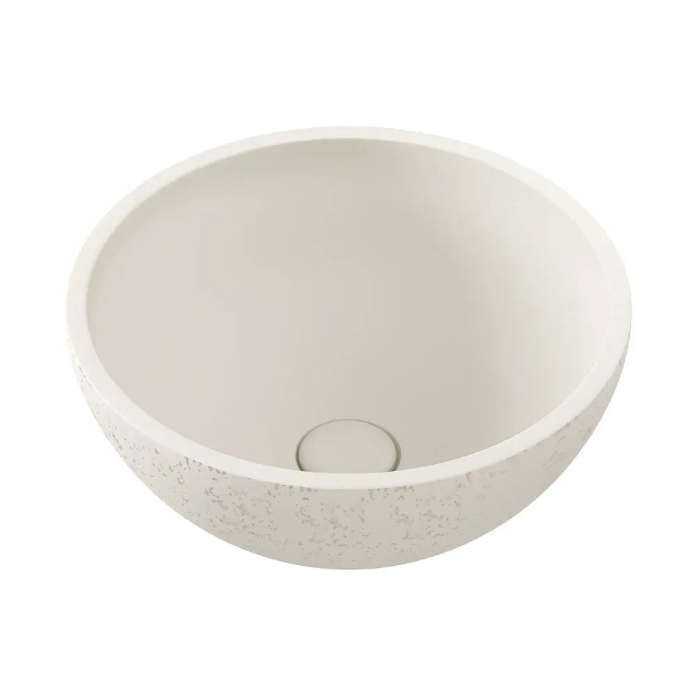 Alba Round Concrete Above Counter Basin, Warm White fienza