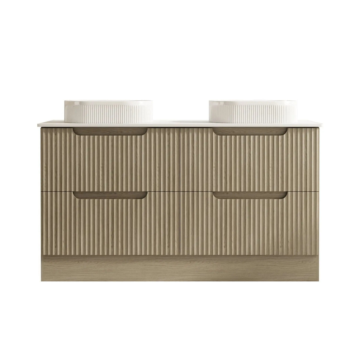 Fluted Rhea 1500mm Freestanding Cabinet - Natural Oak mercioaustralia